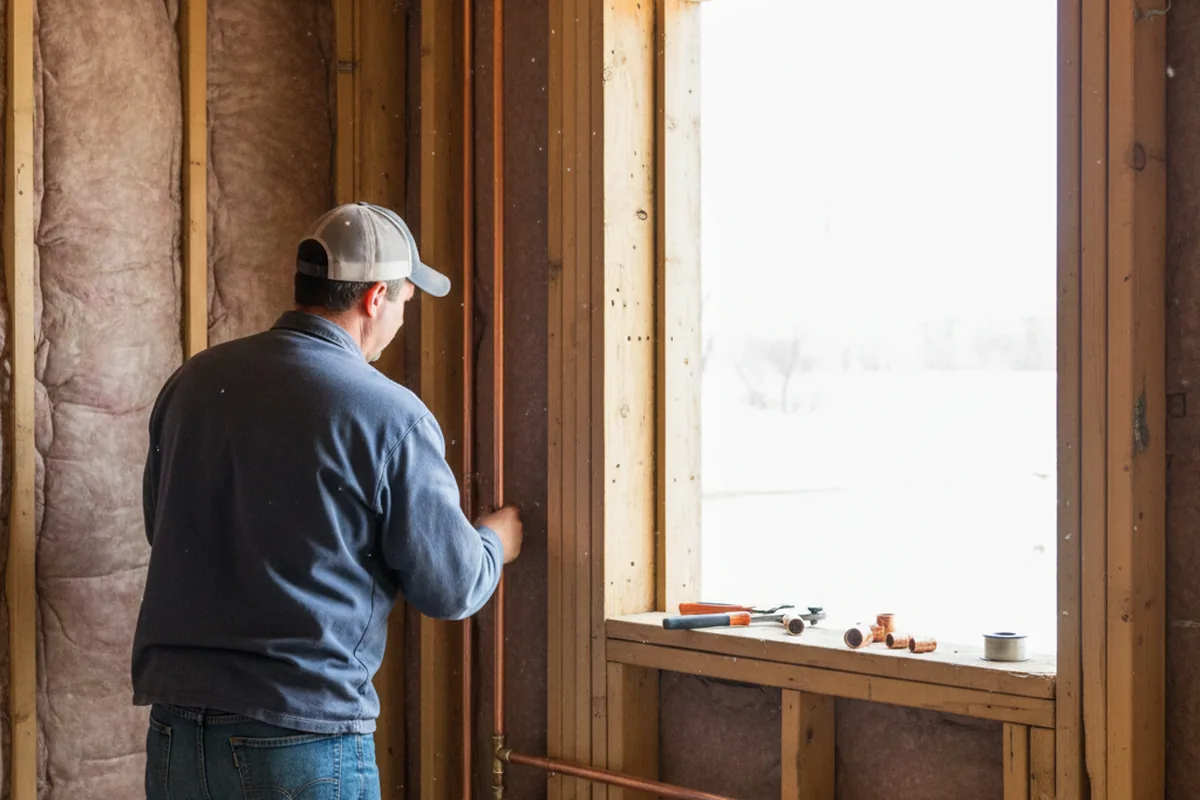 Licensed plumber running new copper supply lines in a Lake City home